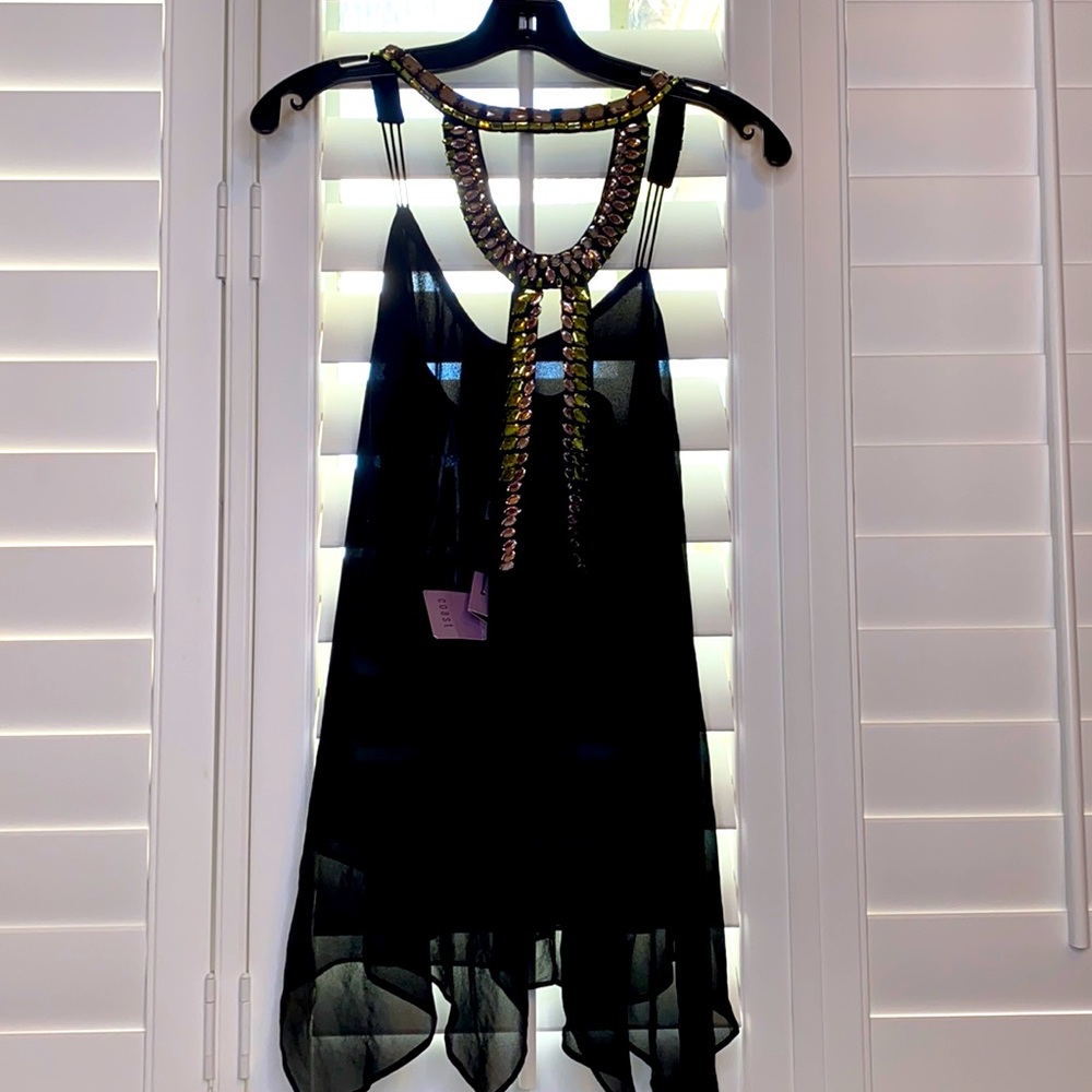 Beautiful black see-through chiffon top